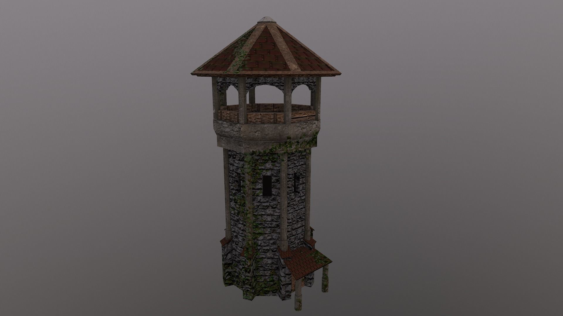 Archer Tower Level 10 Low-poly 3D model_30