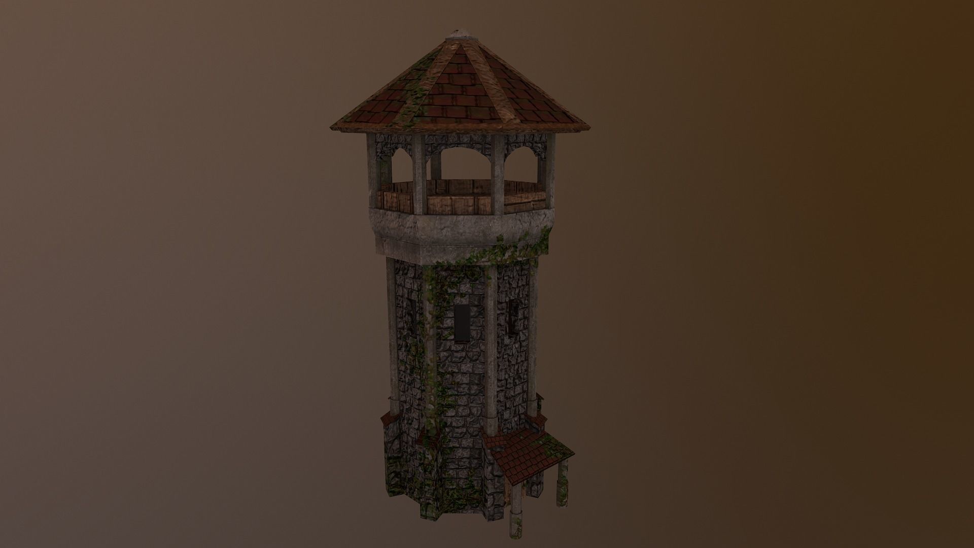 Archer Tower Level 10 Low-poly 3D model_18