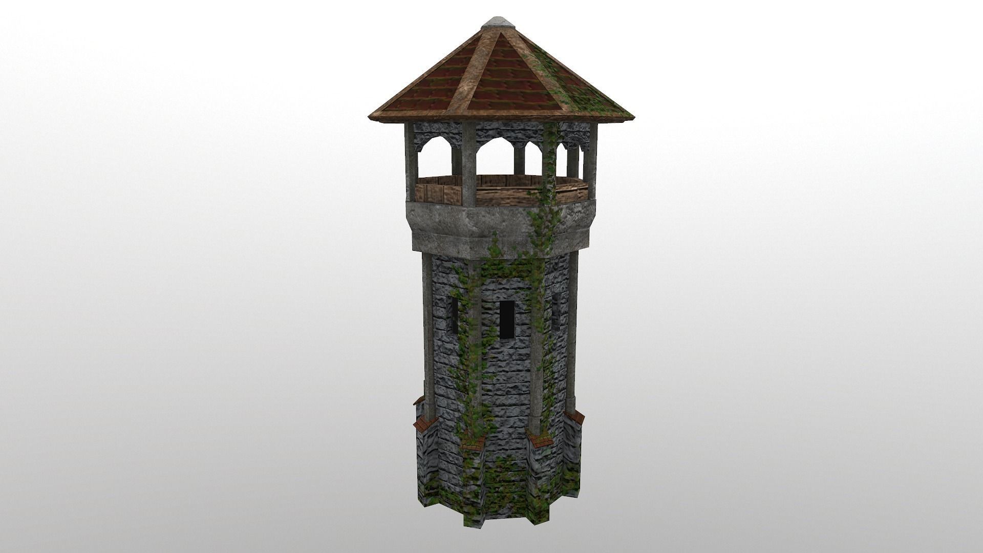 Archer Tower Level 10 Low-poly 3D model_6