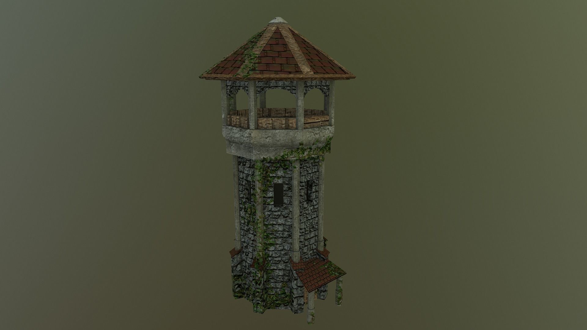Archer Tower Level 10 Low-poly 3D model_25