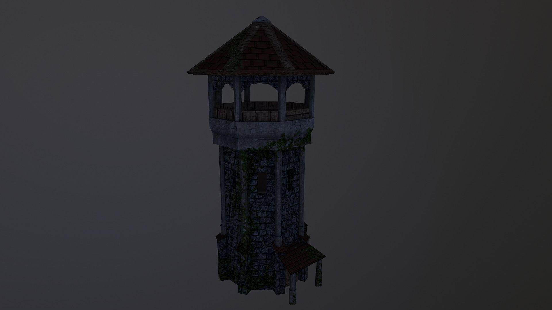 Archer Tower Level 10 Low-poly 3D model_17
