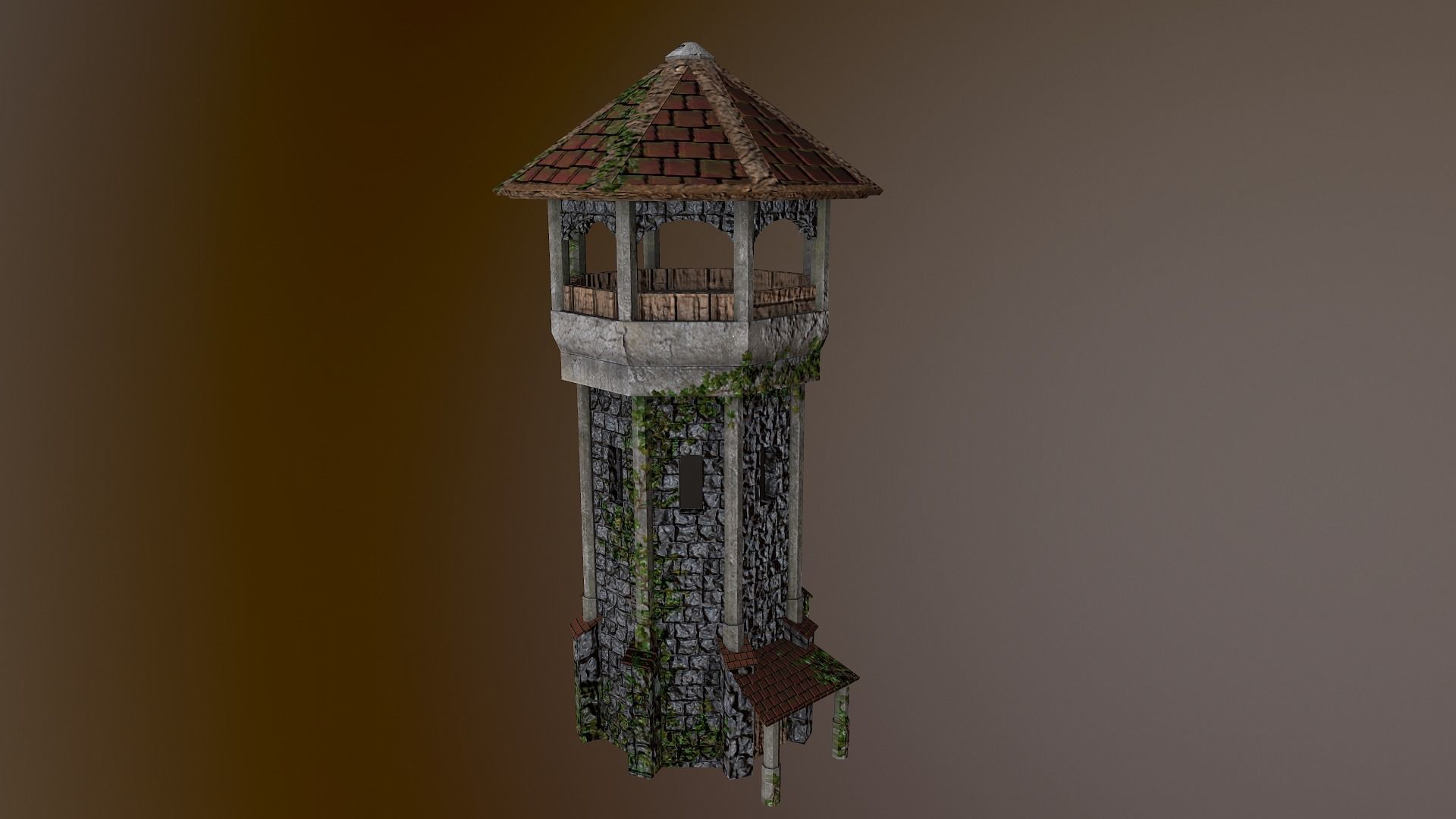 Archer Tower Level 10 Low-poly 3D model_22
