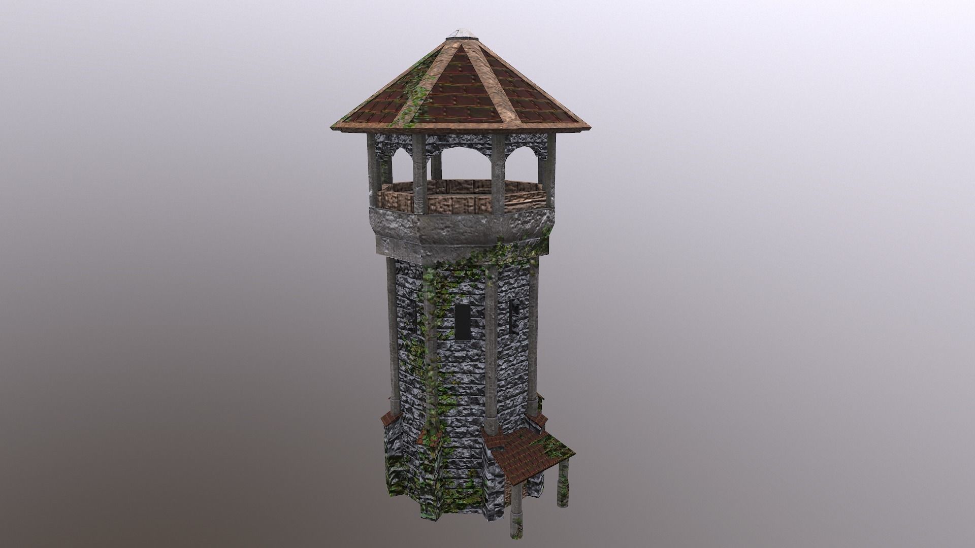 Archer Tower Level 10 Low-poly 3D model_35