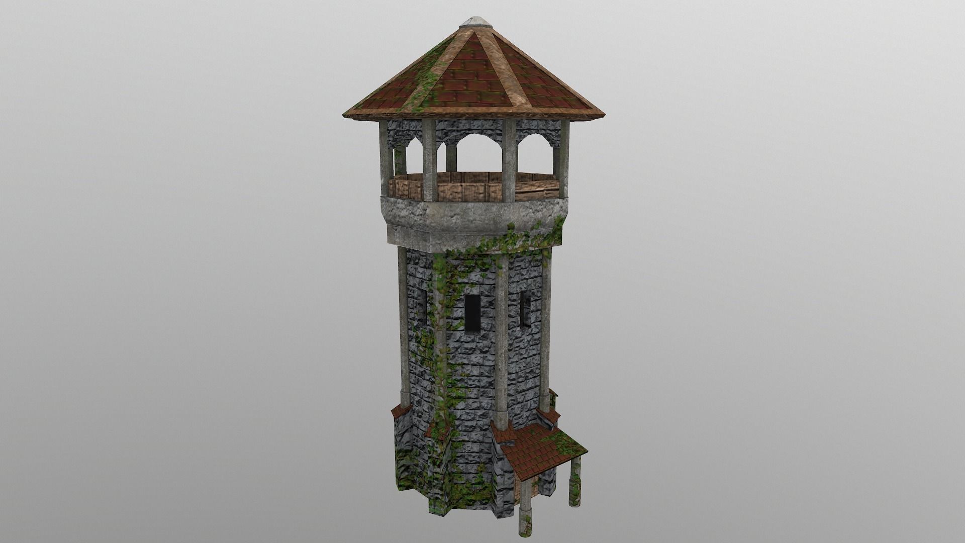Archer Tower Level 10 Low-poly 3D model_4
