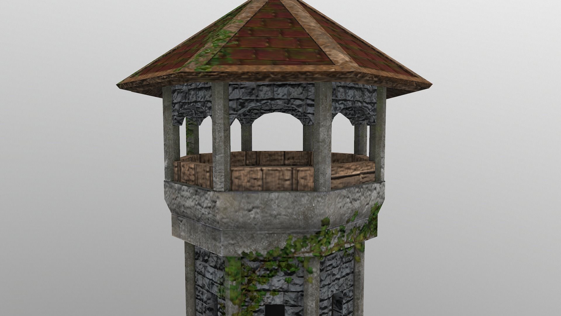 Archer Tower Level 10 Low-poly 3D model_8