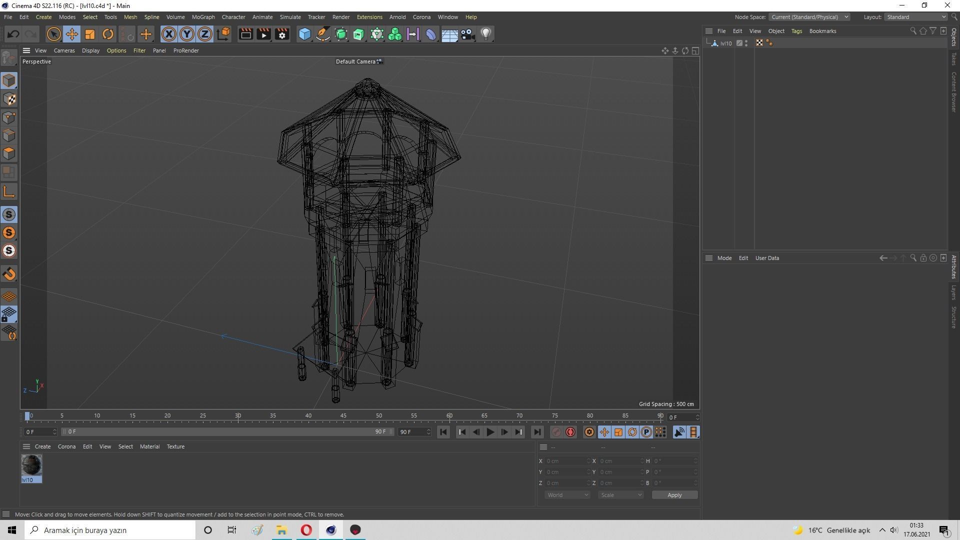 Archer Tower Level 10 Low-poly 3D model_36