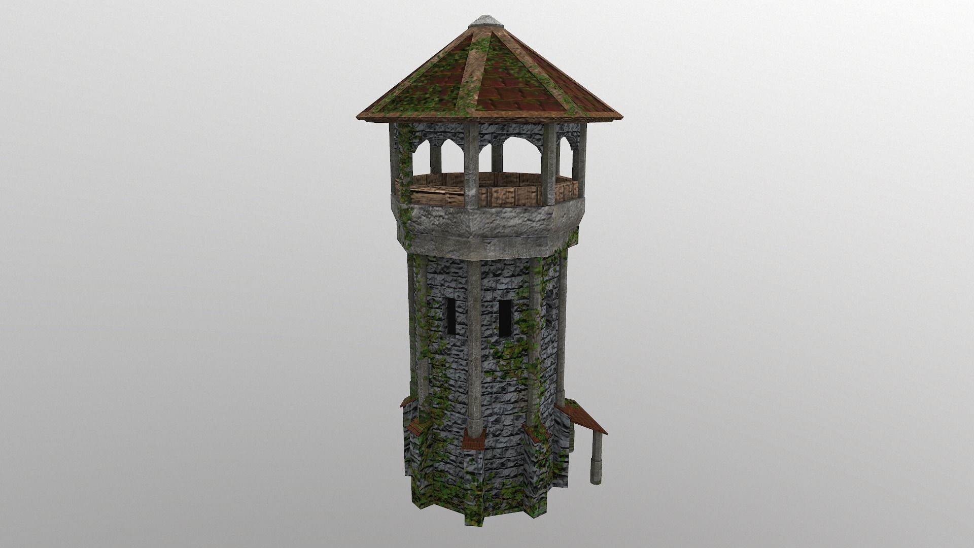 Archer Tower Level 10 Low-poly 3D model_5