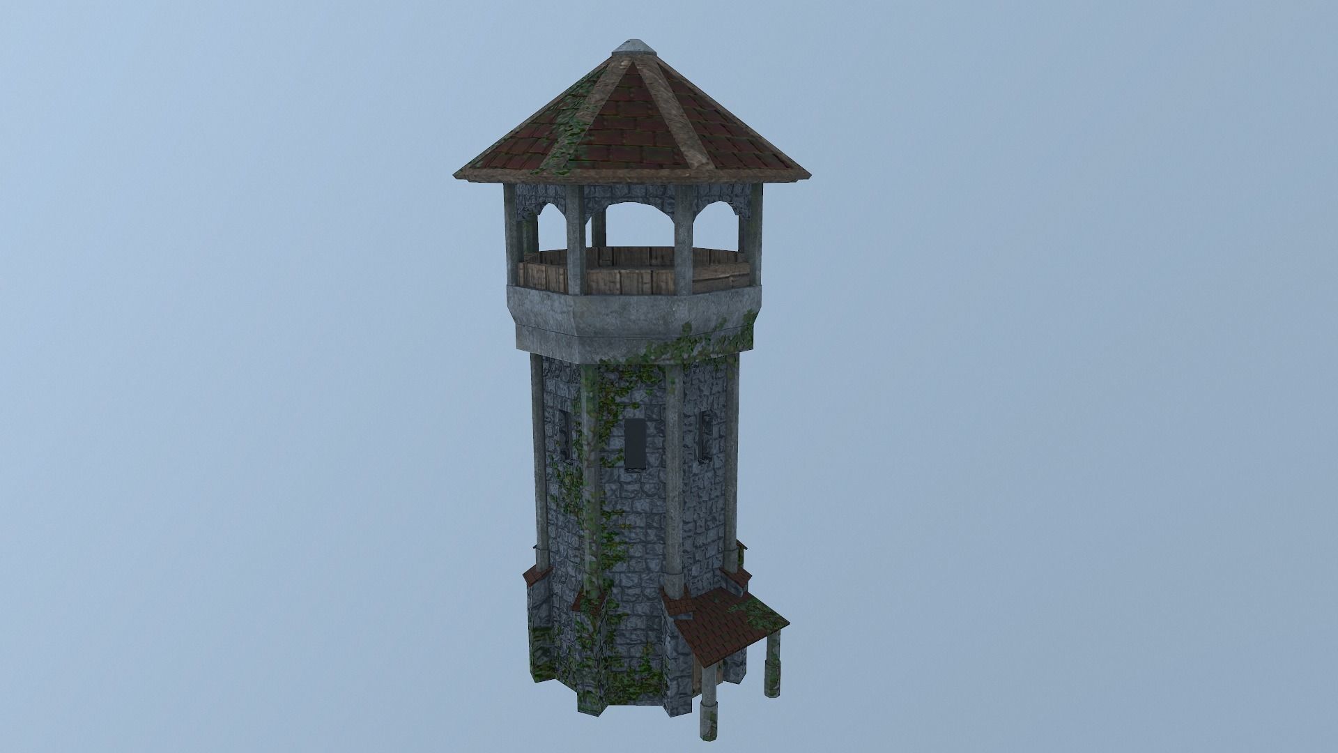 Archer Tower Level 10 Low-poly 3D model_19