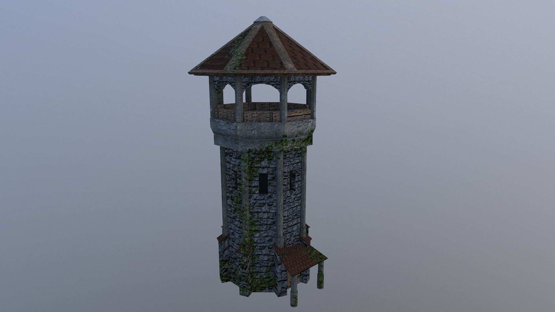 Archer Tower Level 10 Low-poly 3D model_29
