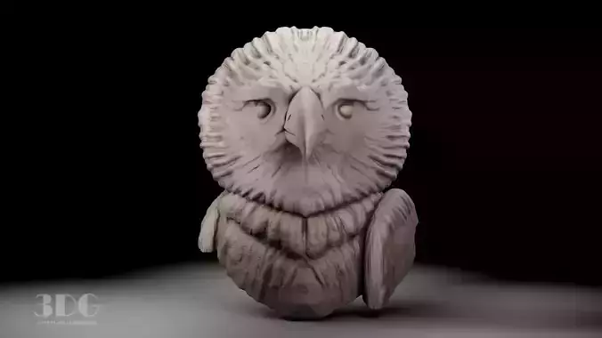 Harpy eagle head sculpture