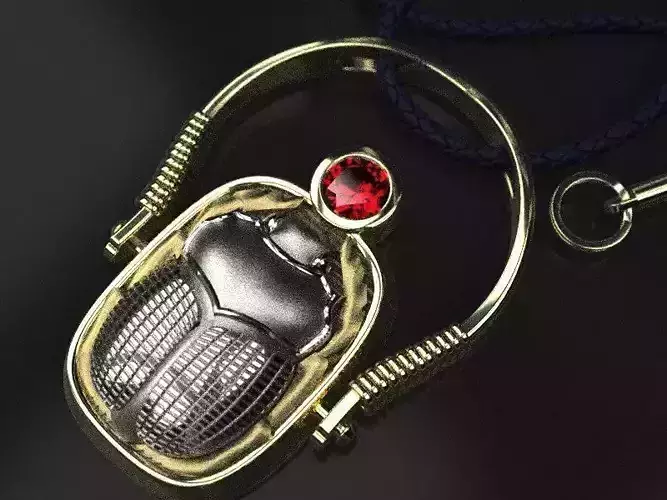 Scarab-pendant-ring   Tiffany inspired