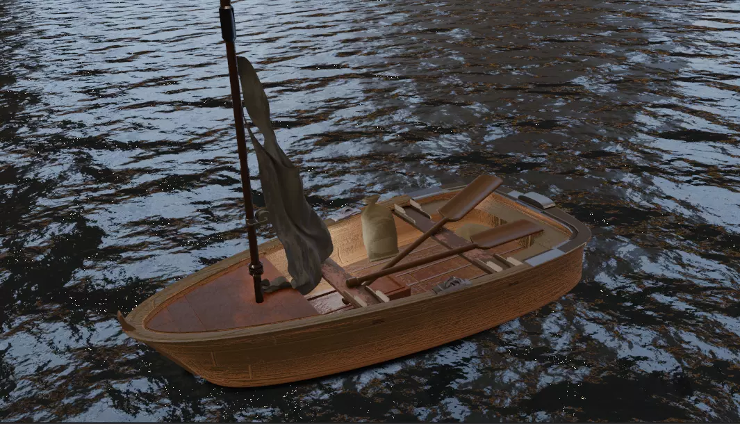 Wooden Boat 3D model_0