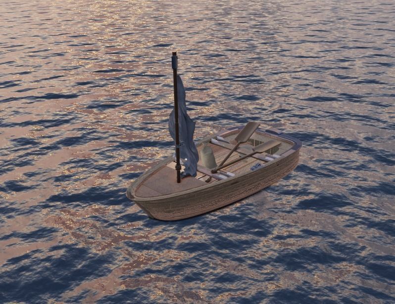 Wooden Boat 3D model_1