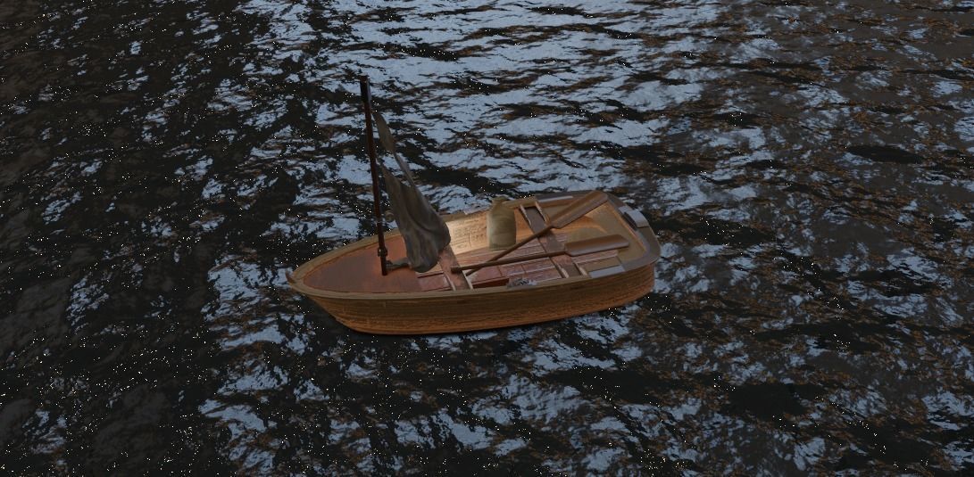 Wooden Boat 3D model_2