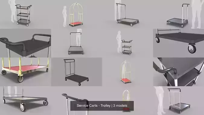 Service Carts - Trolley 3D Model Collection