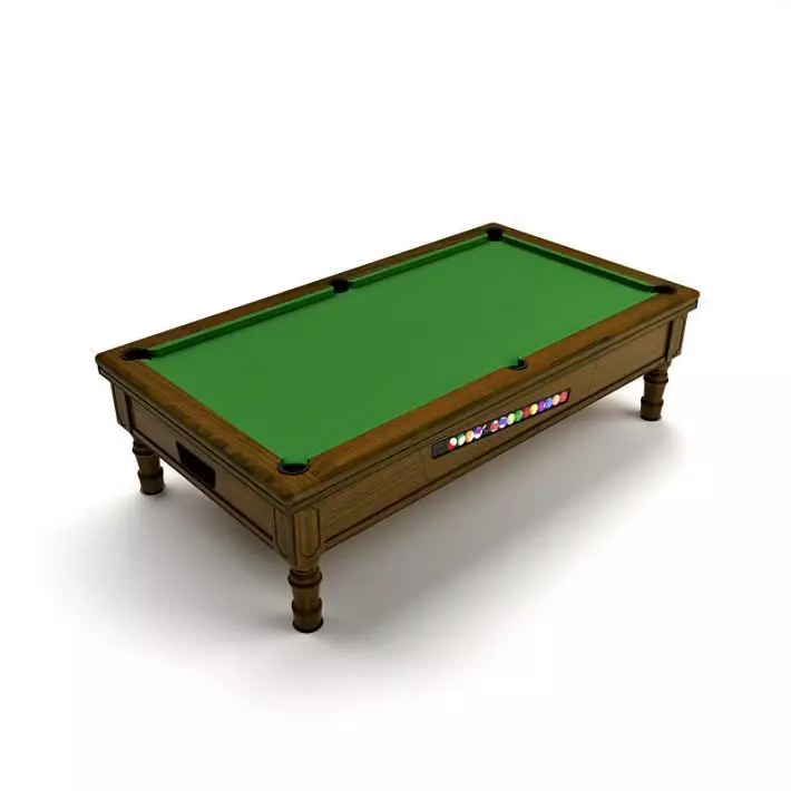 Antique Pool Table 3D model_0