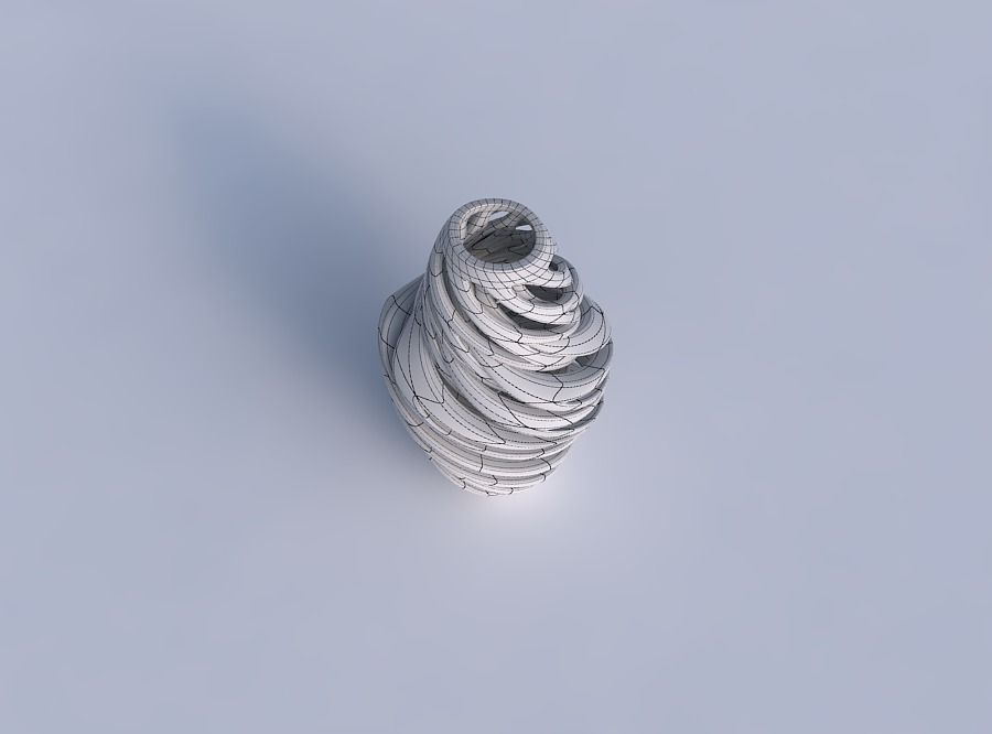 Vase curved with intertwining lines very twisted wavy 3D print model_6