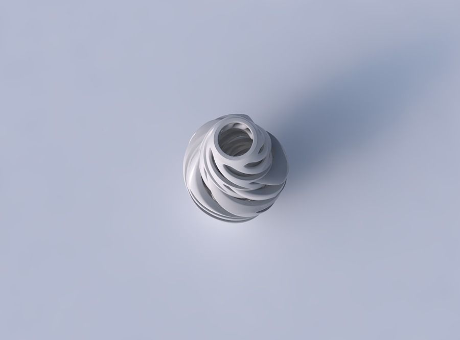 Vase curved with intertwining lines very twisted wavy 3D print model_2