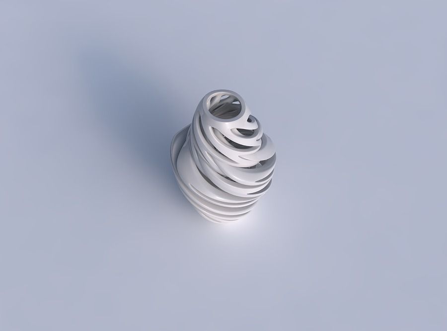 Vase curved with intertwining lines very twisted wavy 3D print model_1