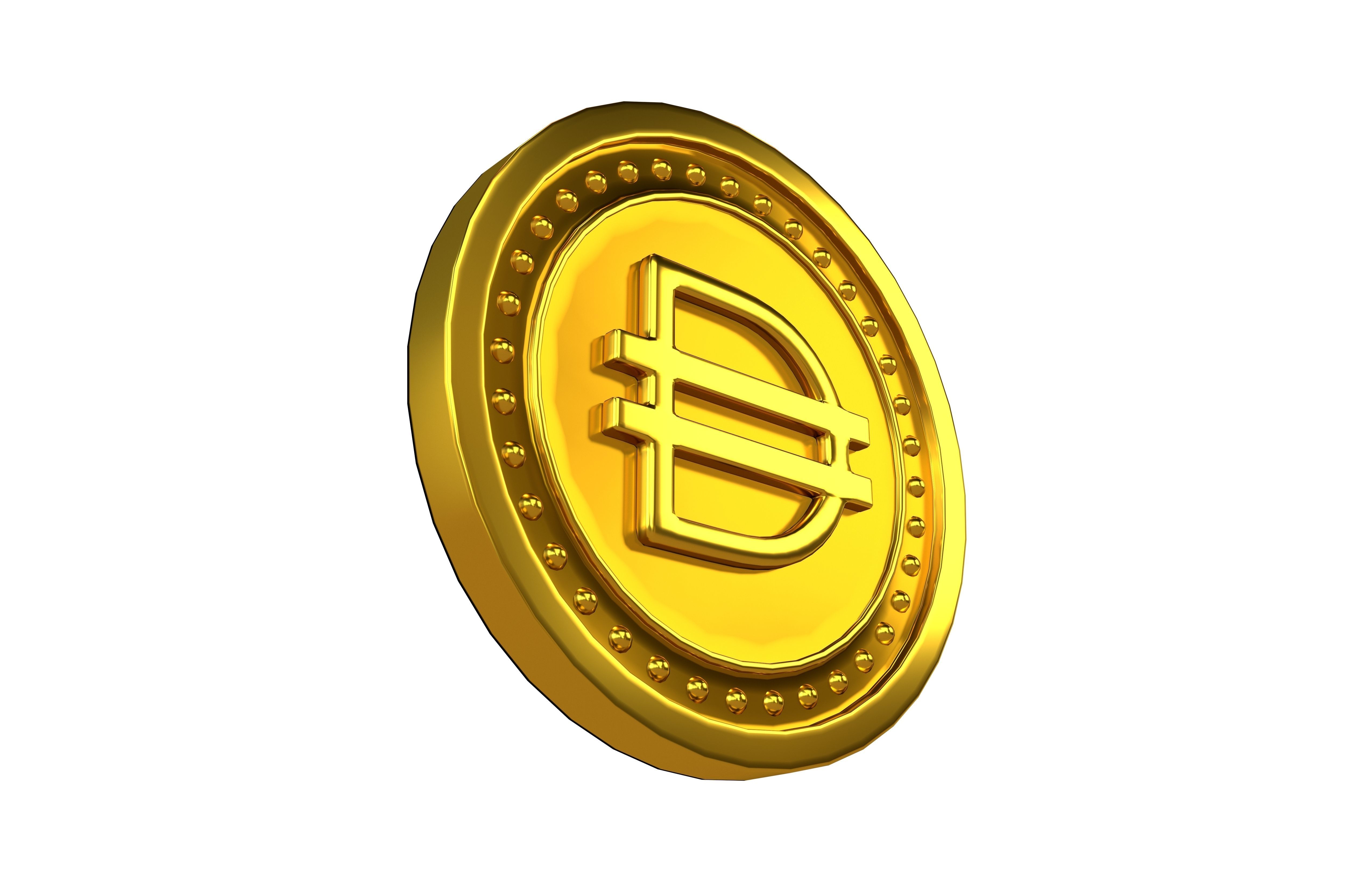 Dai Coin v3 001 Low-poly 3D model_3