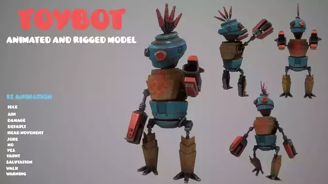 Toybot-robot model robot Low-poly 3D model