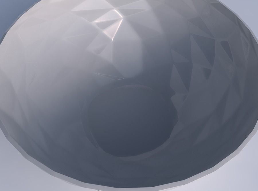 Bowl wide with partial random triangle plates 3D print model_1