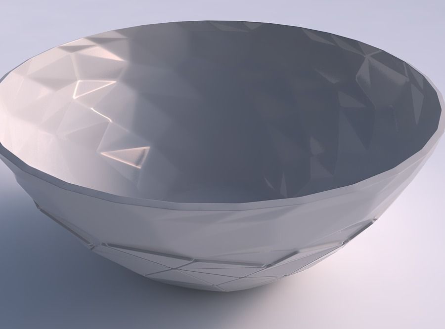 Bowl wide with partial random triangle plates 3D print model_0