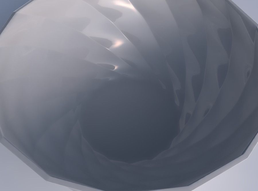 Bowl wide with curved creases 3D print model_1