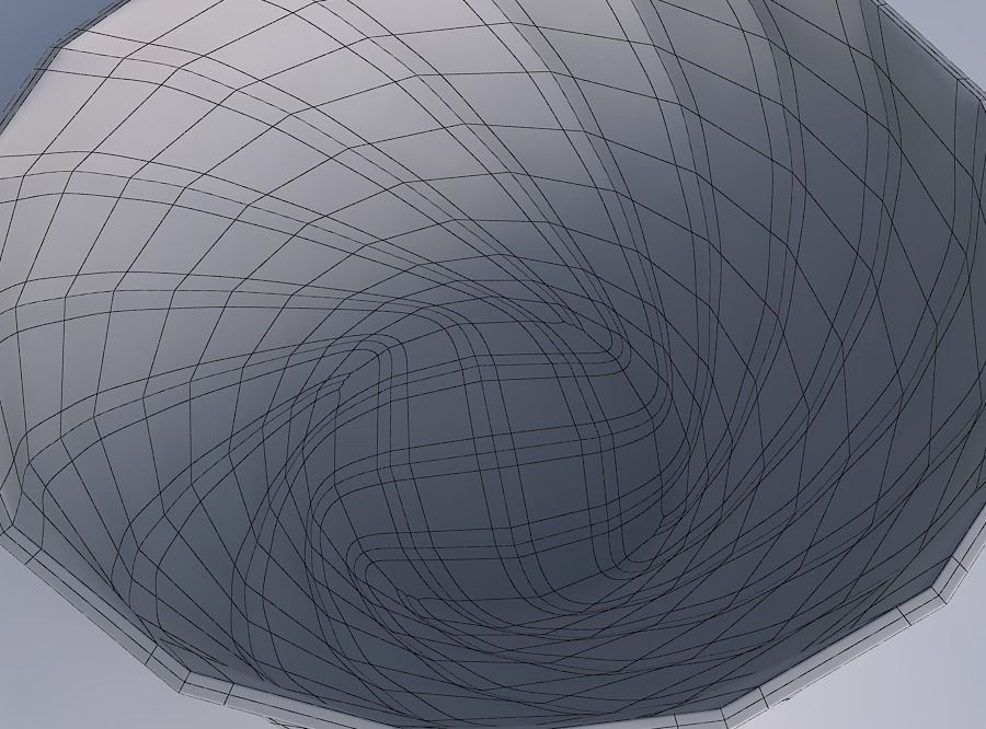 Bowl wide with curved creases 3D print model_6