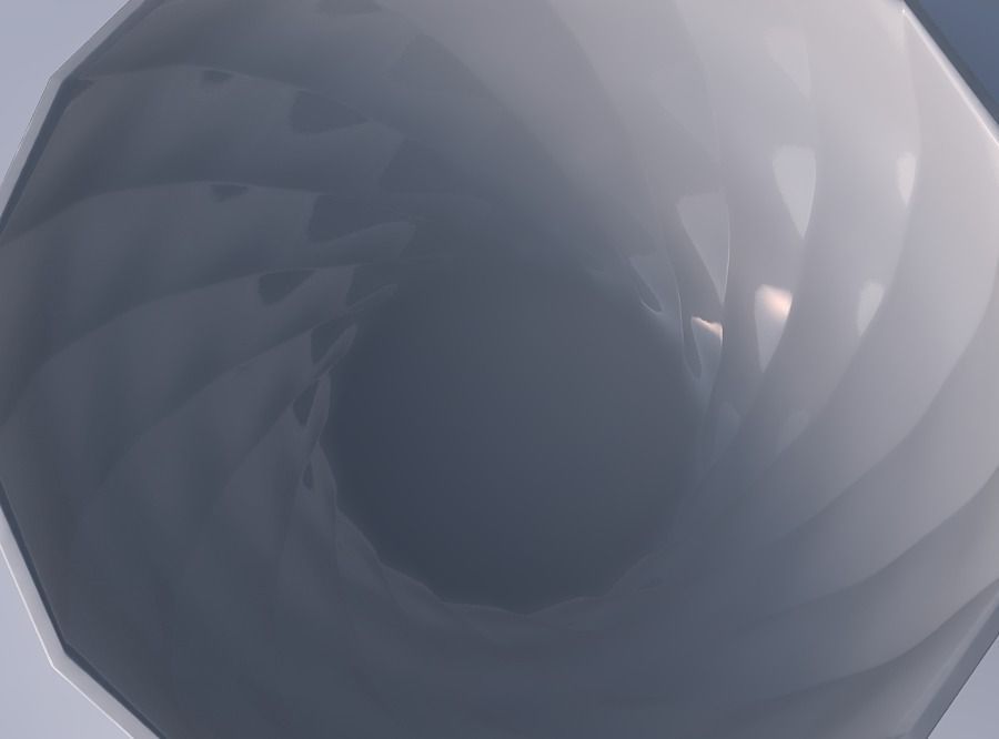 Bowl wide with curved creases 3D print model_2