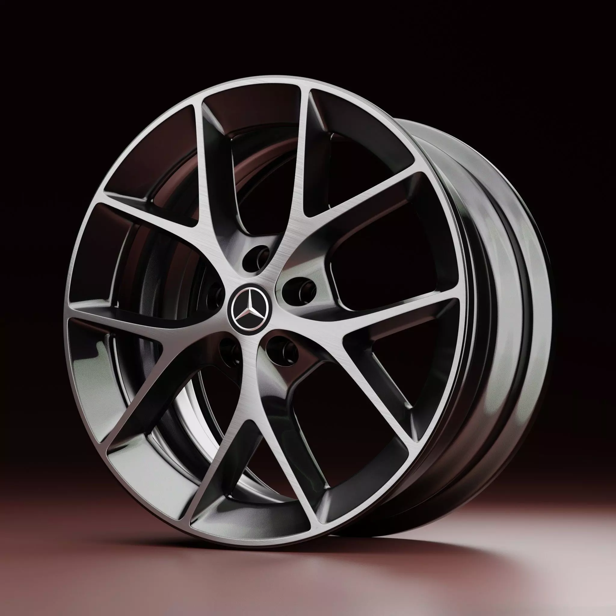 BBS SR Brushed Rims 3D Model High and Low-poly 3D model_0