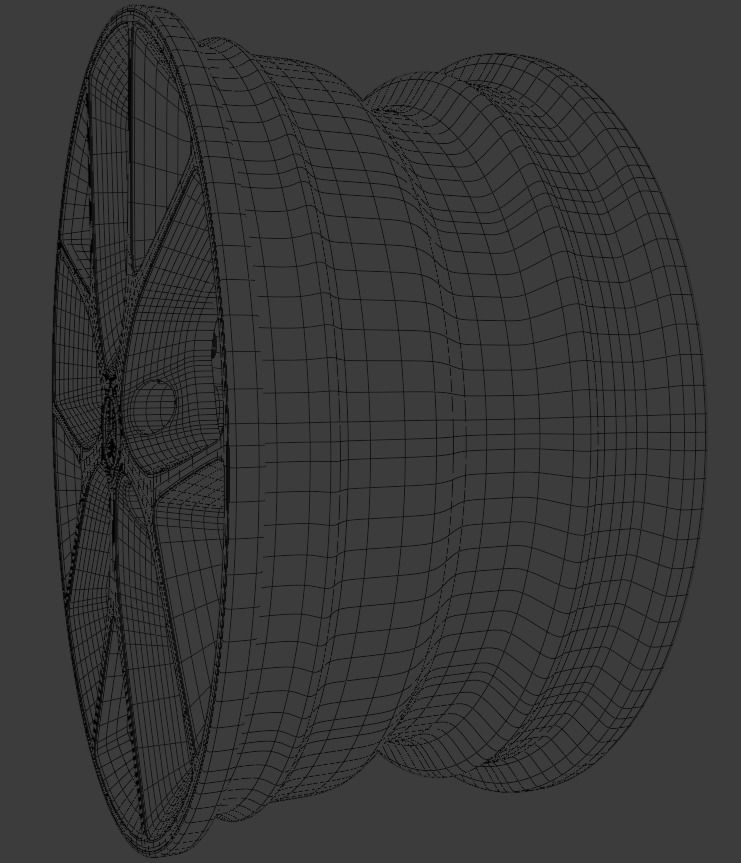 BBS SR Brushed Rims 3D Model High and Low-poly 3D model_11