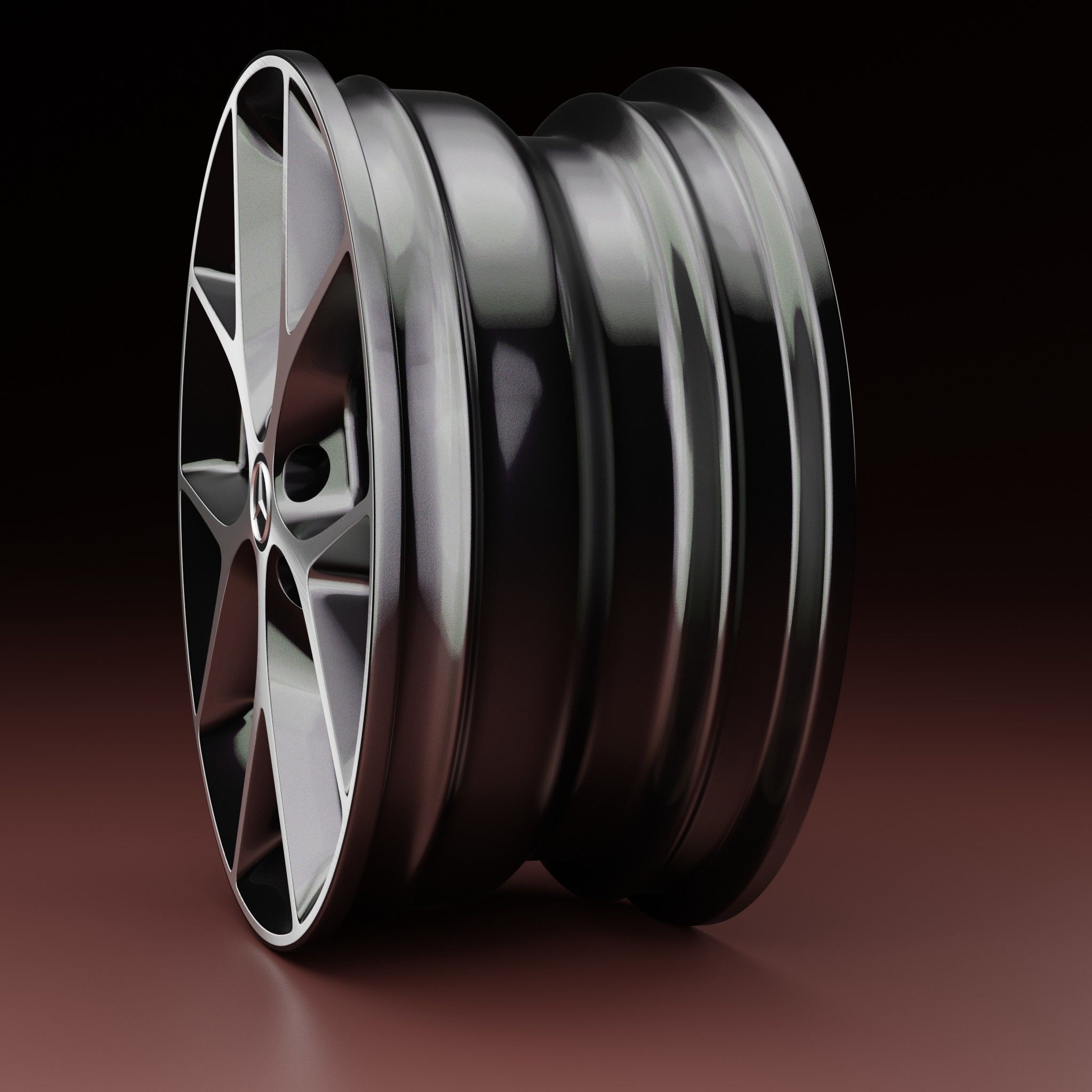 BBS SR Brushed Rims 3D Model High and Low-poly 3D model_3