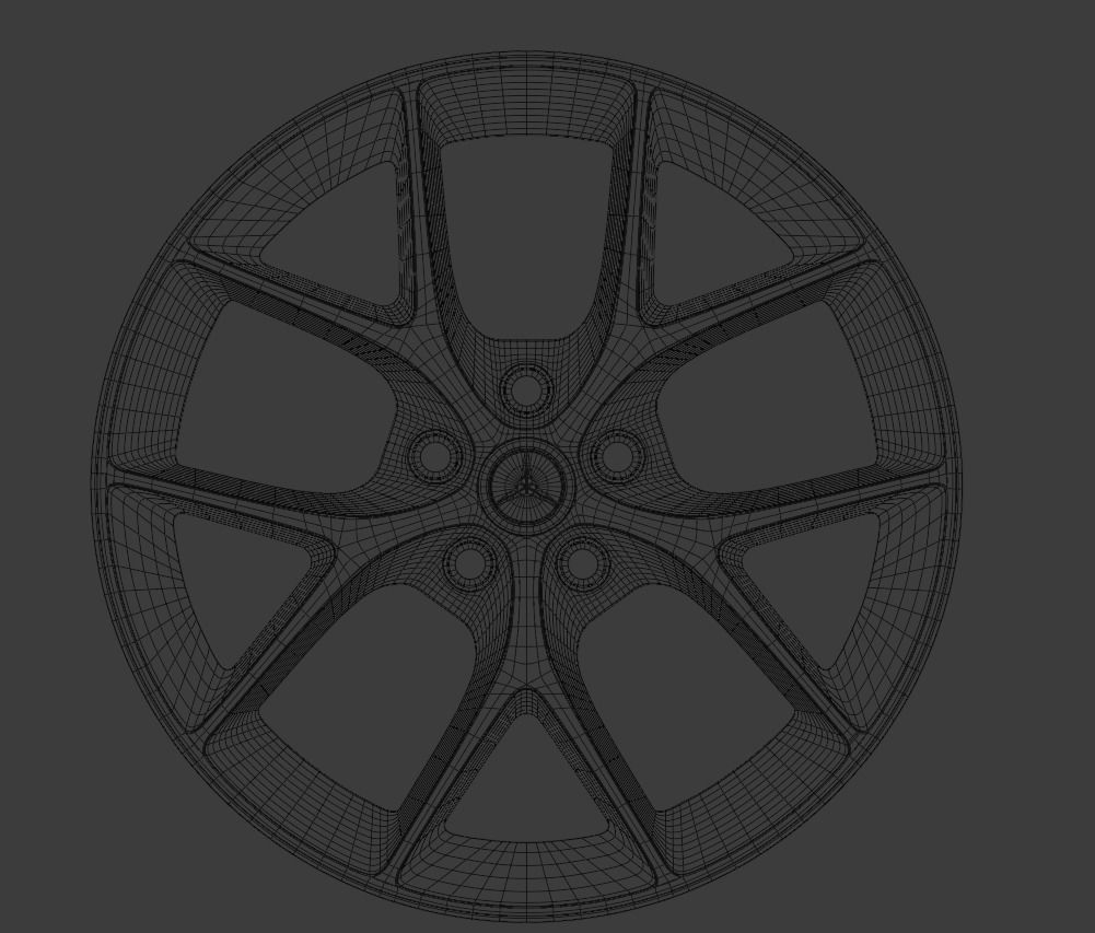 BBS SR Brushed Rims 3D Model High and Low-poly 3D model_9