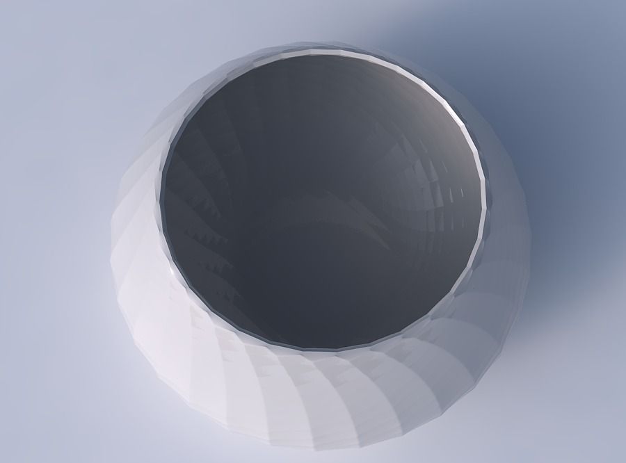 Bowl squeezed twisted with diagonal grid pattern 3D print model_2