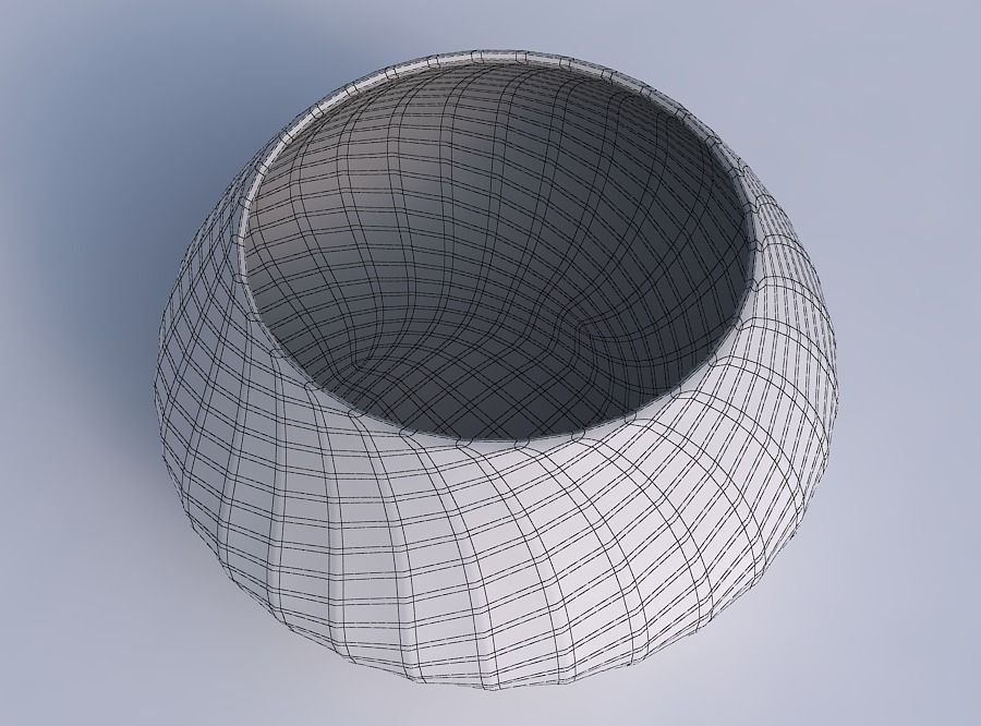 Bowl squeezed twisted with diagonal grid pattern 3D print model_6