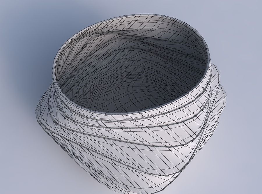 Bowl twisted elipse with horizontal dents and twisted diagona... 3D print model_6