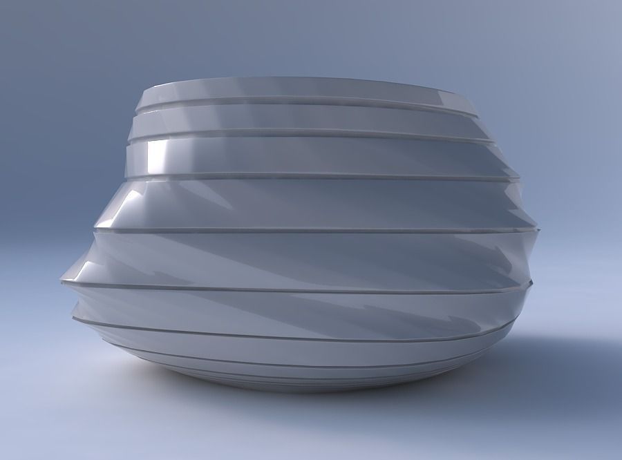 Bowl twisted elipse with horizontal dents and twisted diagona... 3D print model_4