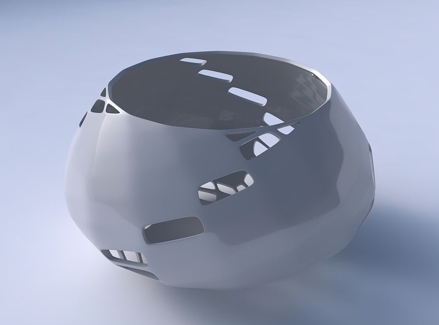 Bowl squeezed twisted with diagonal grid lattice 2 3D print model_3