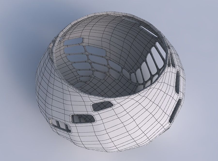 Bowl squeezed twisted with diagonal grid lattice 2 3D print model_6