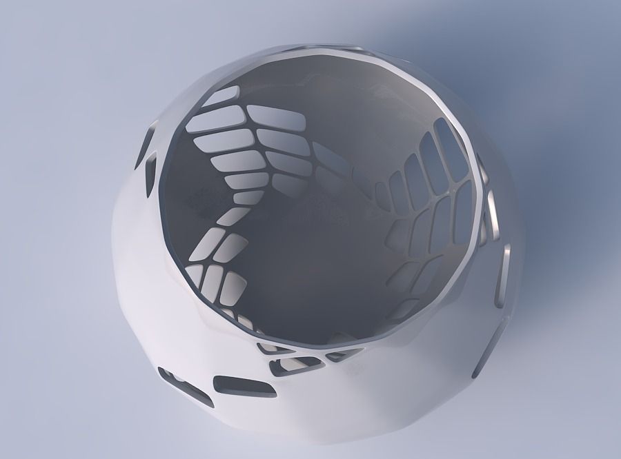 Bowl squeezed twisted with diagonal grid lattice 2 3D print model_2