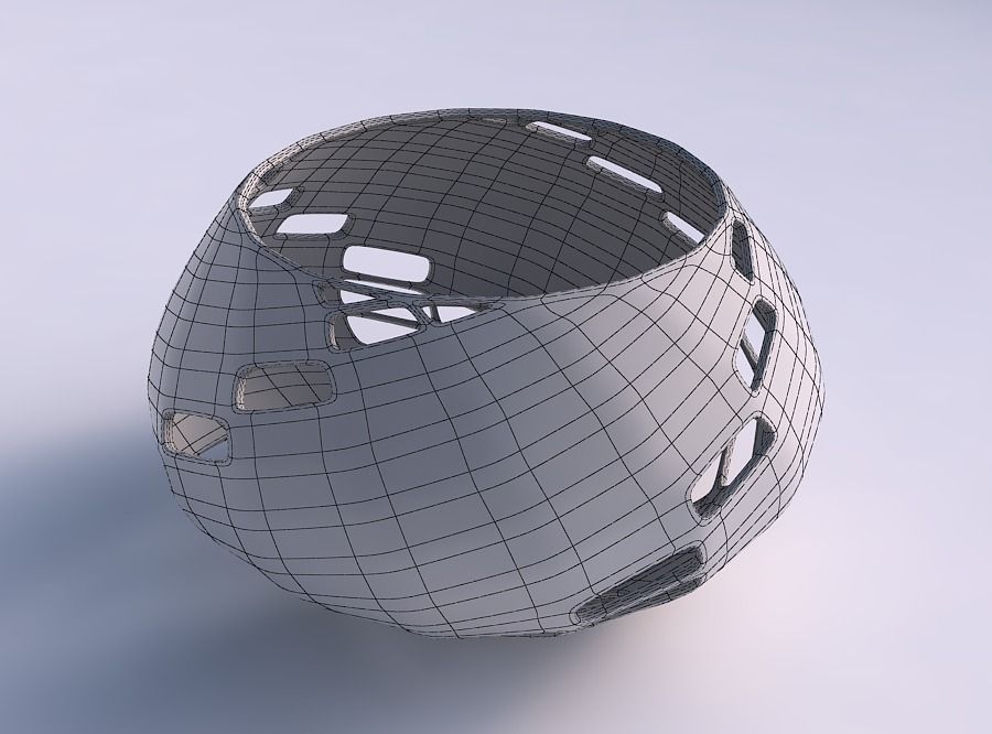 Bowl squeezed twisted with diagonal grid lattice 2 3D print model_5