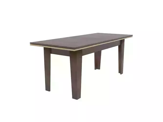 The Table with wooden top and legs Low-poly 3D model