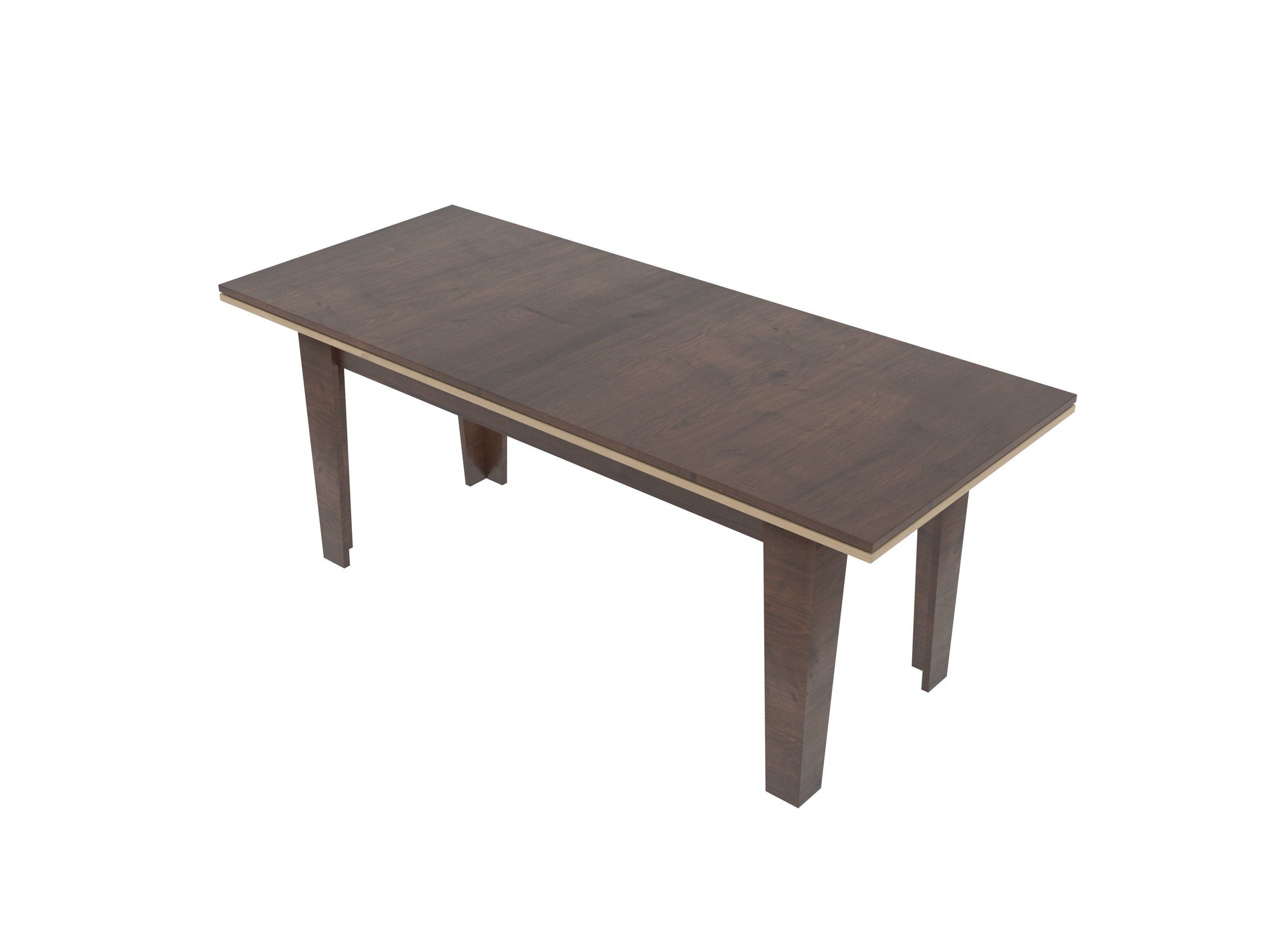 The Table with wooden top and legs Low-poly 3D model_2