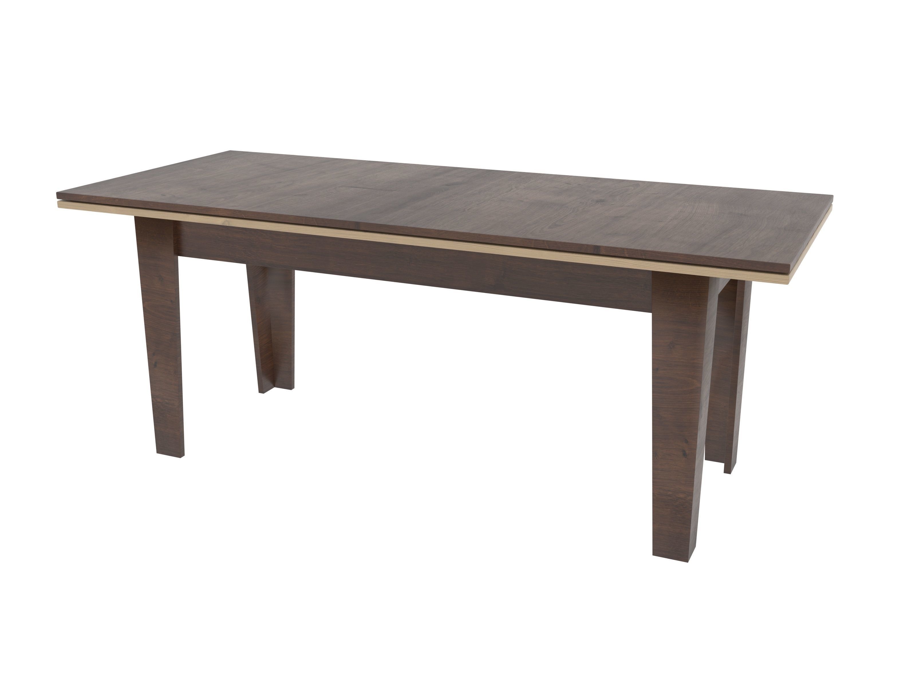 The Table with wooden top and legs Low-poly 3D model_1