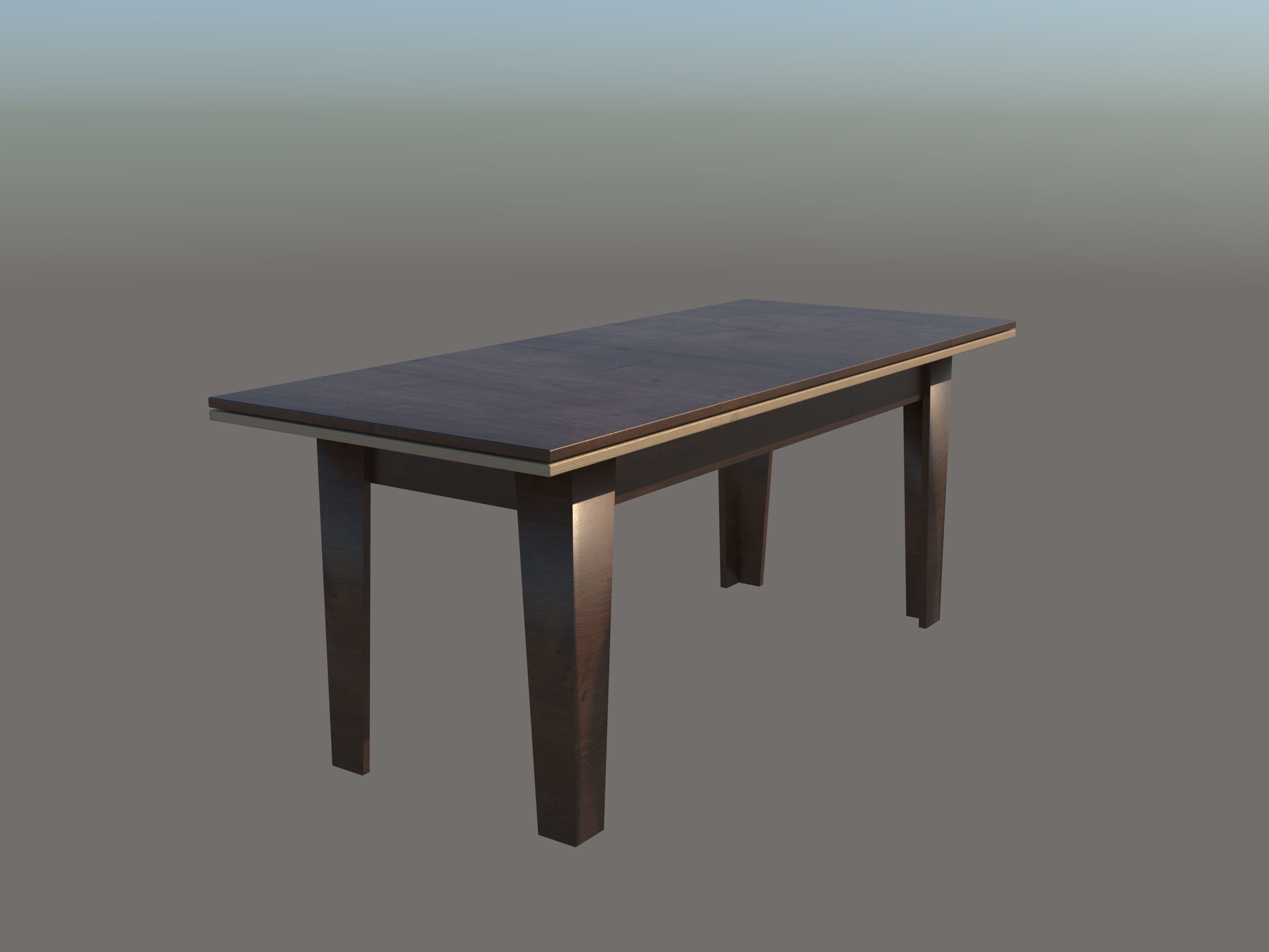 The Table with wooden top and legs Low-poly 3D model_5