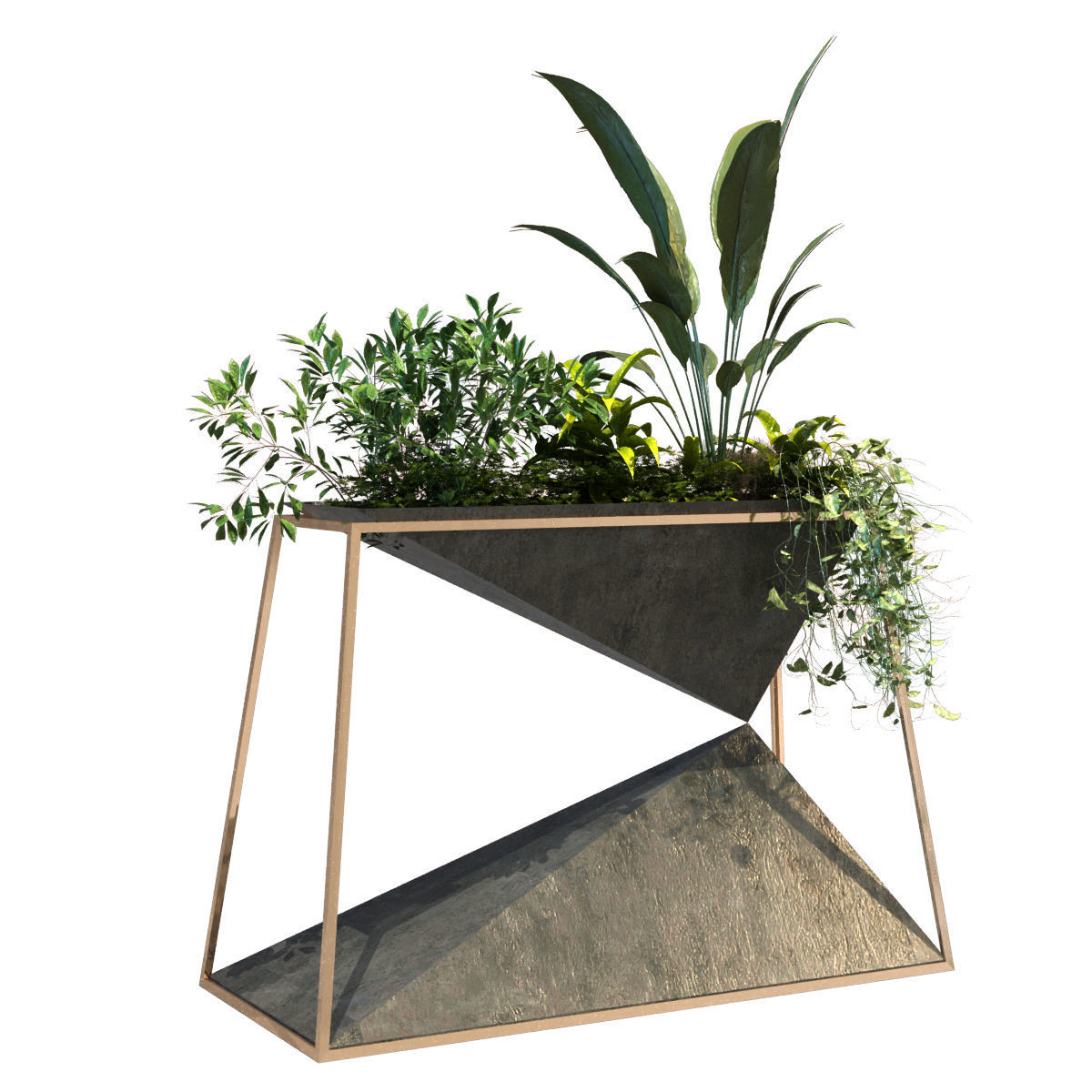 plant in box set 091 Low-poly 3D model_3