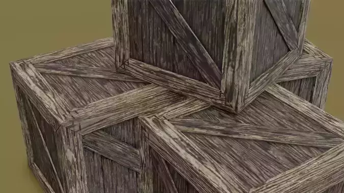 Wooden Box - Game Ready Low Poly PBR - 3D Model