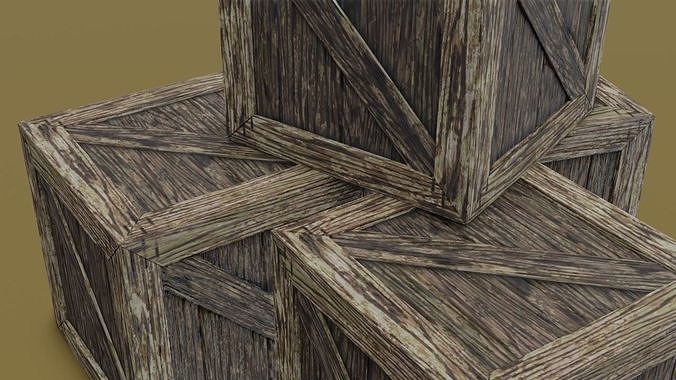 Wooden Box - Game Ready Low Poly PBR - 3D Model Low-poly 3D model