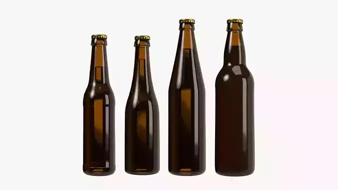 Beer bottles 3D Model Collection